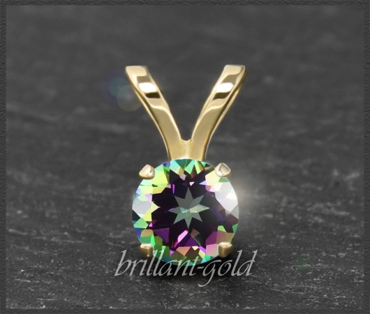 Anhänger 585 Gold grün/violett Mystic Topas 4,5,6,7mm